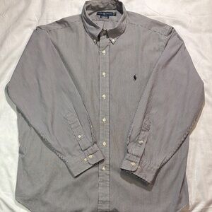 Polo by Ralph Lauren Men's Pinstripe Shirt - Black and White Stripped